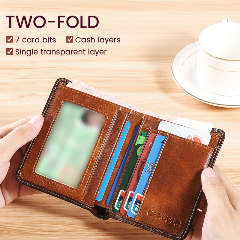Slim RFID Blocking Wallet For Men, Premium Leather Finish, Minimalist