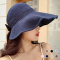 Cappello da spiaggia a tesa larga da donna con taglia regolabile per l’estate, protezione UV