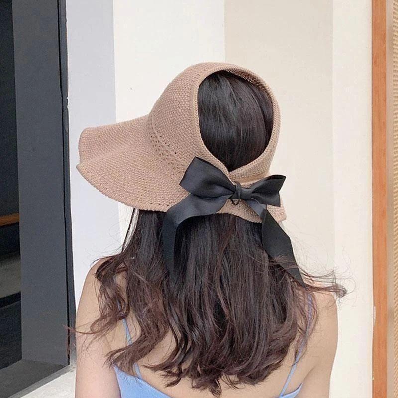 Cappello da spiaggia a tesa larga da donna con taglia regolabile per l’estate, protezione UV