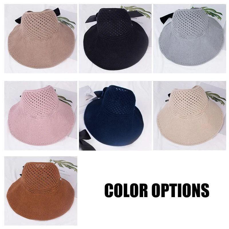 Cappello da spiaggia a tesa larga da donna con taglia regolabile per l’estate, protezione UV
