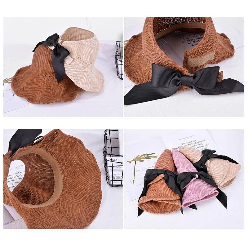Cappello da spiaggia a tesa larga da donna con taglia regolabile per l’estate, protezione UV