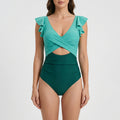 Ruffled One-Piece Swimsuit -  Lounging By The Pool - Ormexis