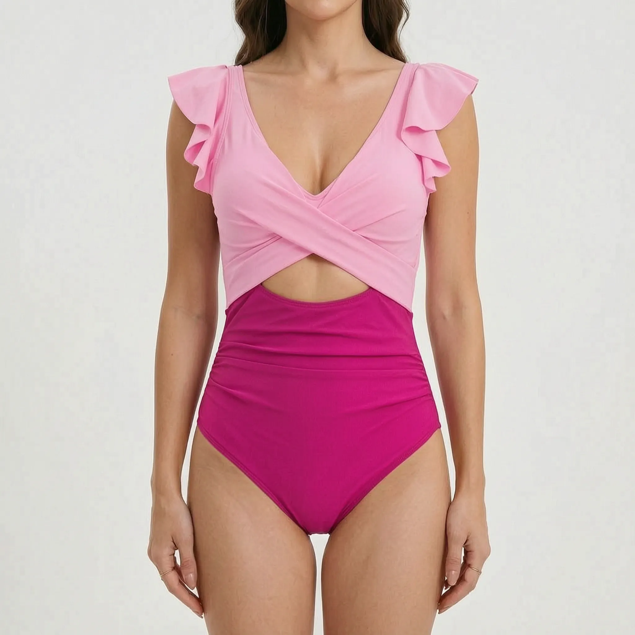 Ruffled One-Piece Swimsuit -  Lounging By The Pool - Ormexis