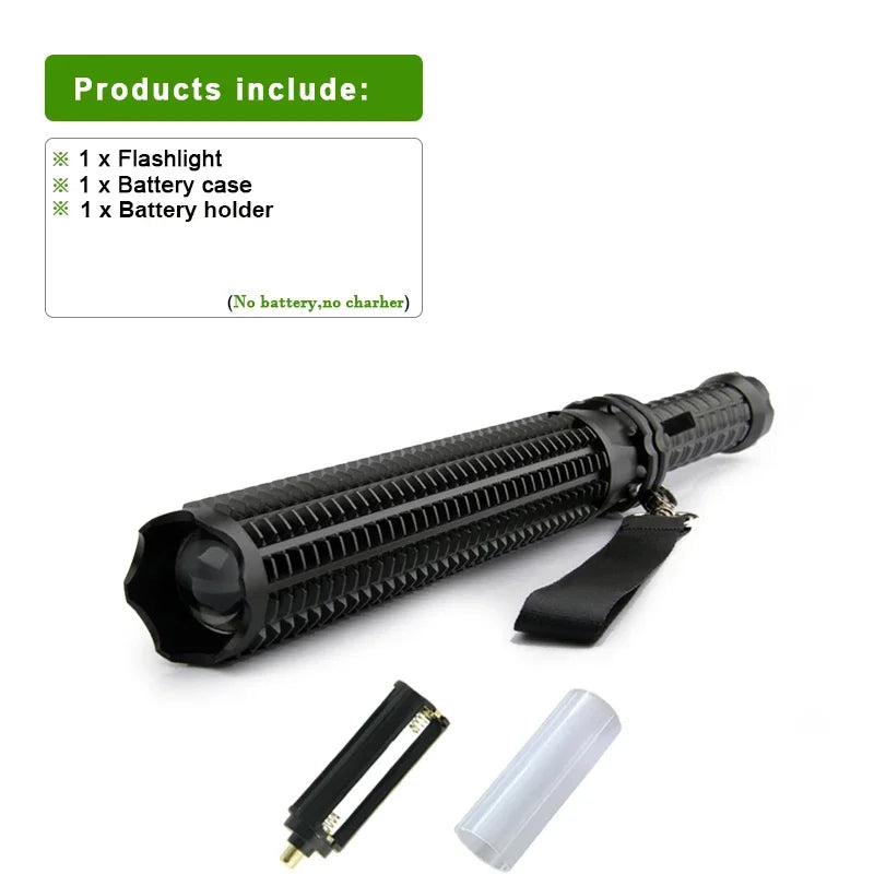 Taktická LED svítilna XHP120 s teleskopickým zoomem, vodotěsná pro venkovní použití