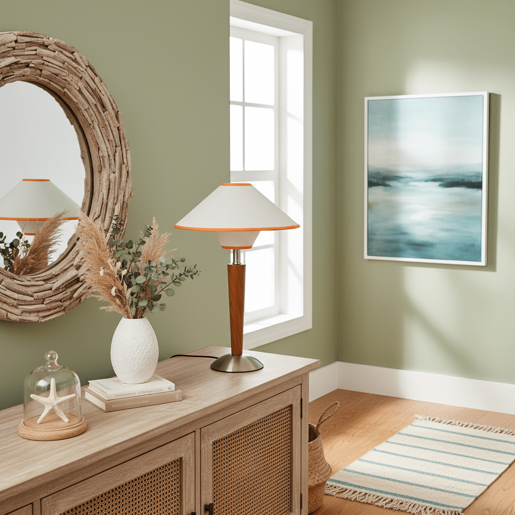 Alderwood-Leinenschirm-Tischlampe | Ormexis