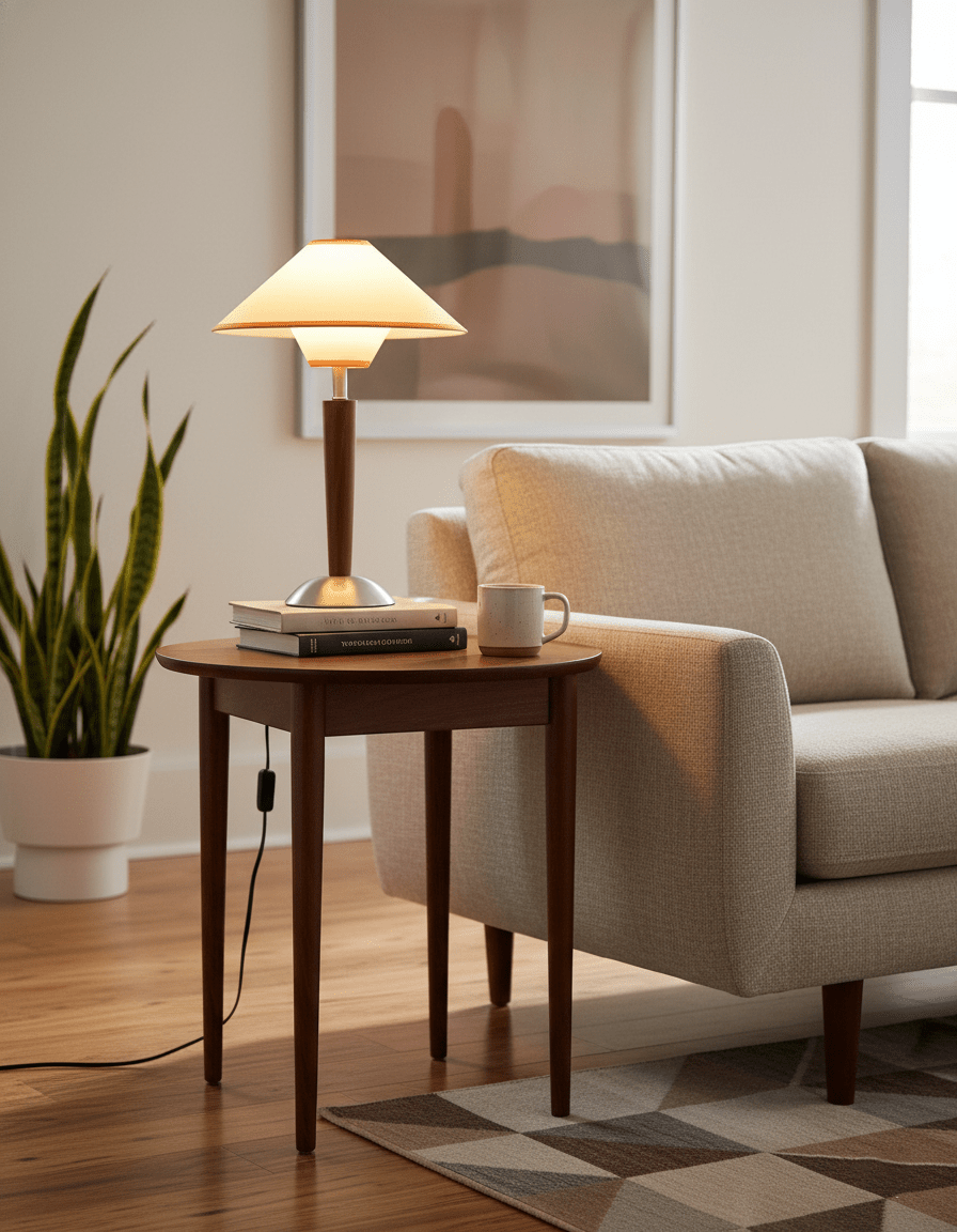 Alderwood-Leinenschirm-Tischlampe | Ormexis
