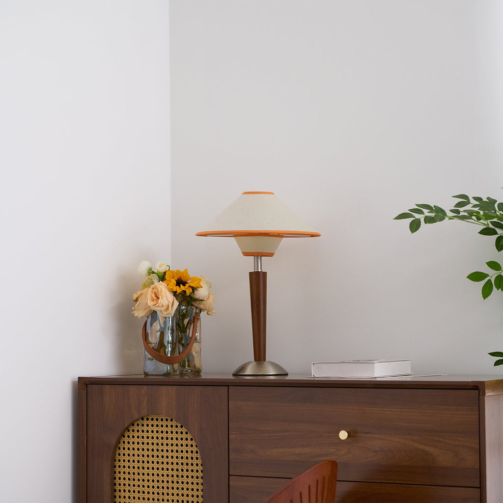 Alderwood-Leinenschirm-Tischlampe | Ormexis