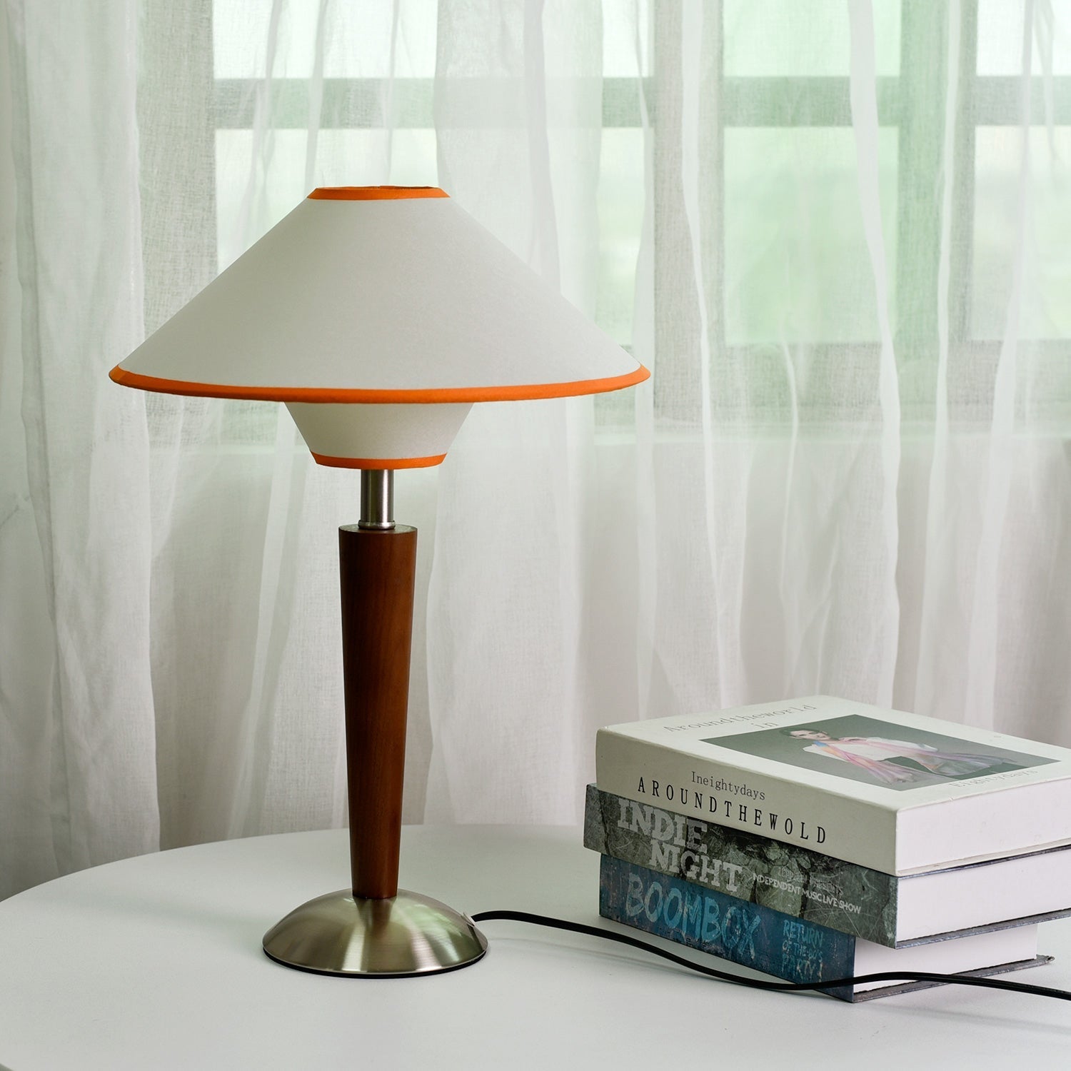 Alderwood-Leinenschirm-Tischlampe | Ormexis