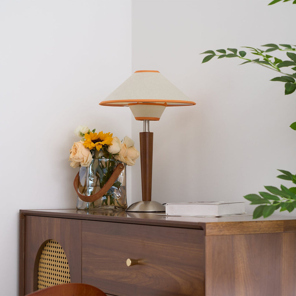 Alderwood-Leinenschirm-Tischlampe | Ormexis