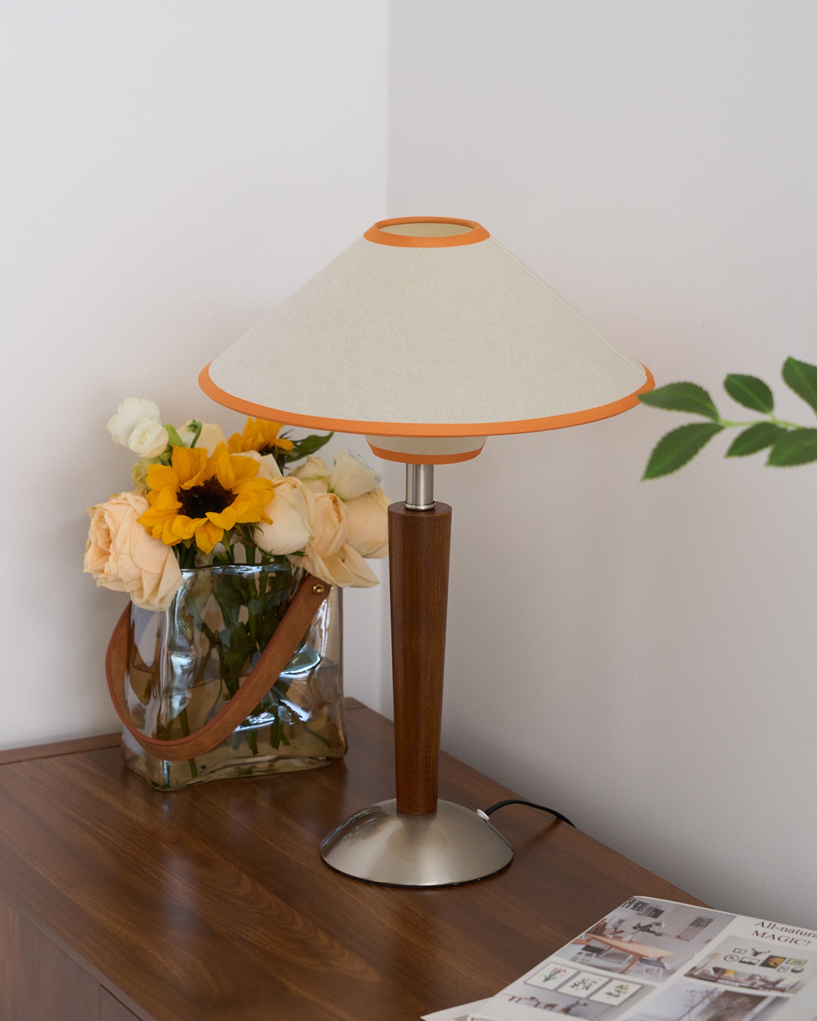 Alderwood-Leinenschirm-Tischlampe | Ormexis