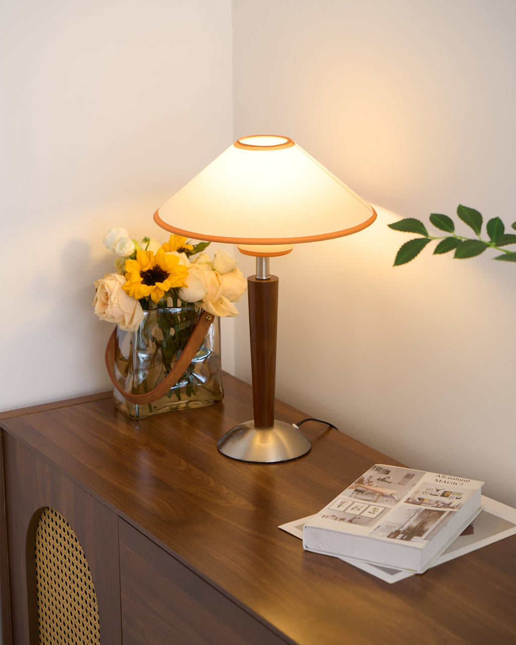 Alderwood-Leinenschirm-Tischlampe | Ormexis