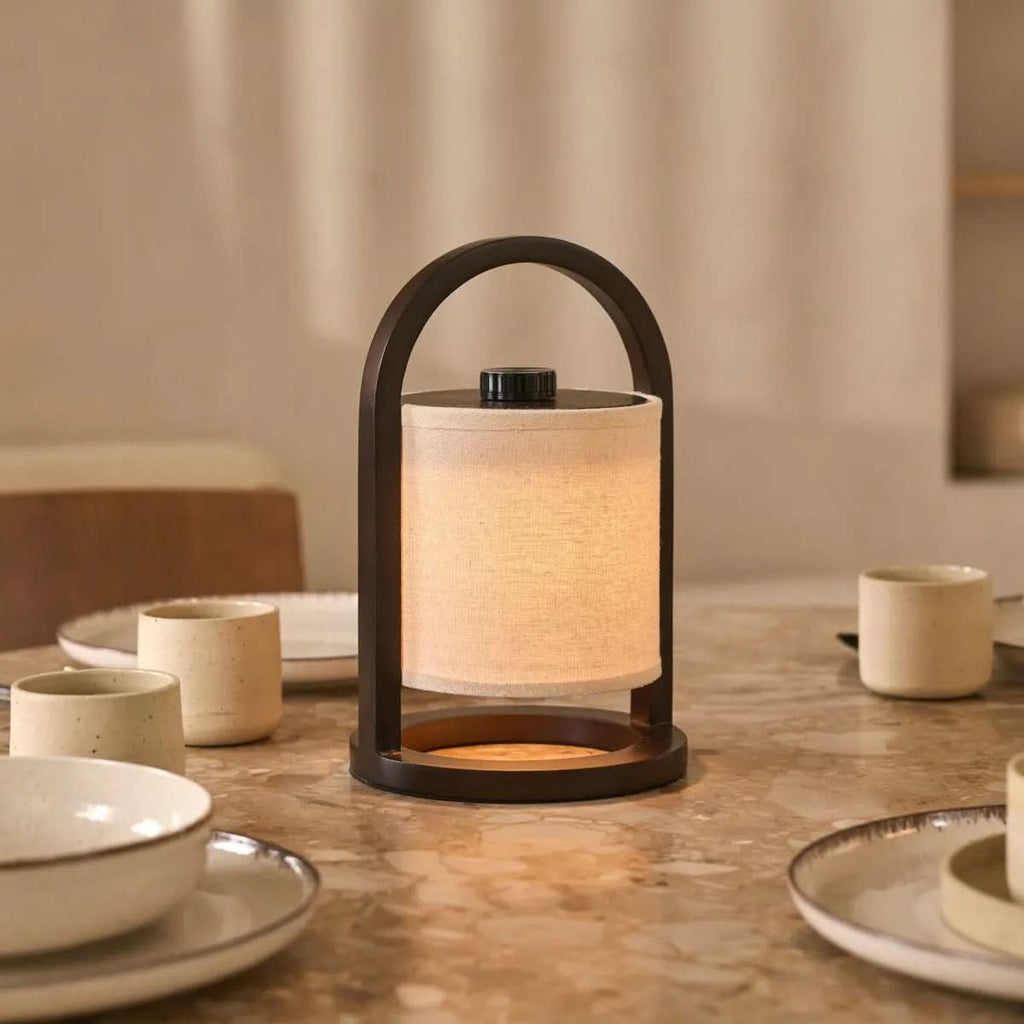 Lampă de masă LumaOak LED, fără fir, trei moduri, baterie de 100 de ore pentru case elegante