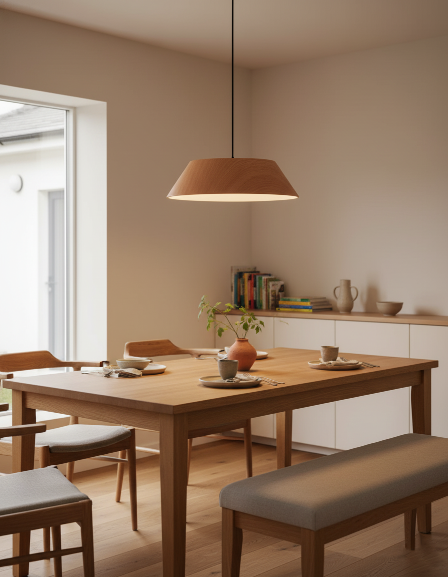 Wood Finish Dome Ceiling Light | Ormexis