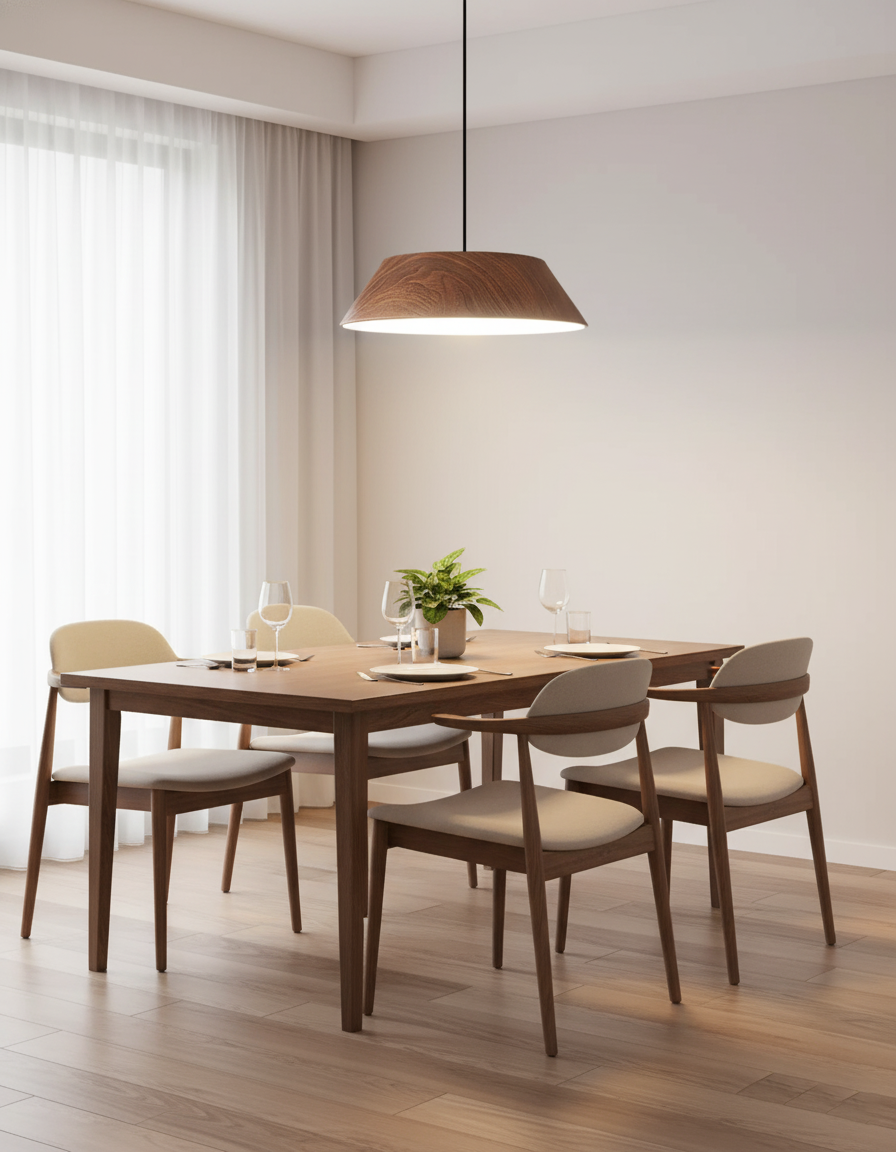 Wood Finish Dome Ceiling Light | Ormexis