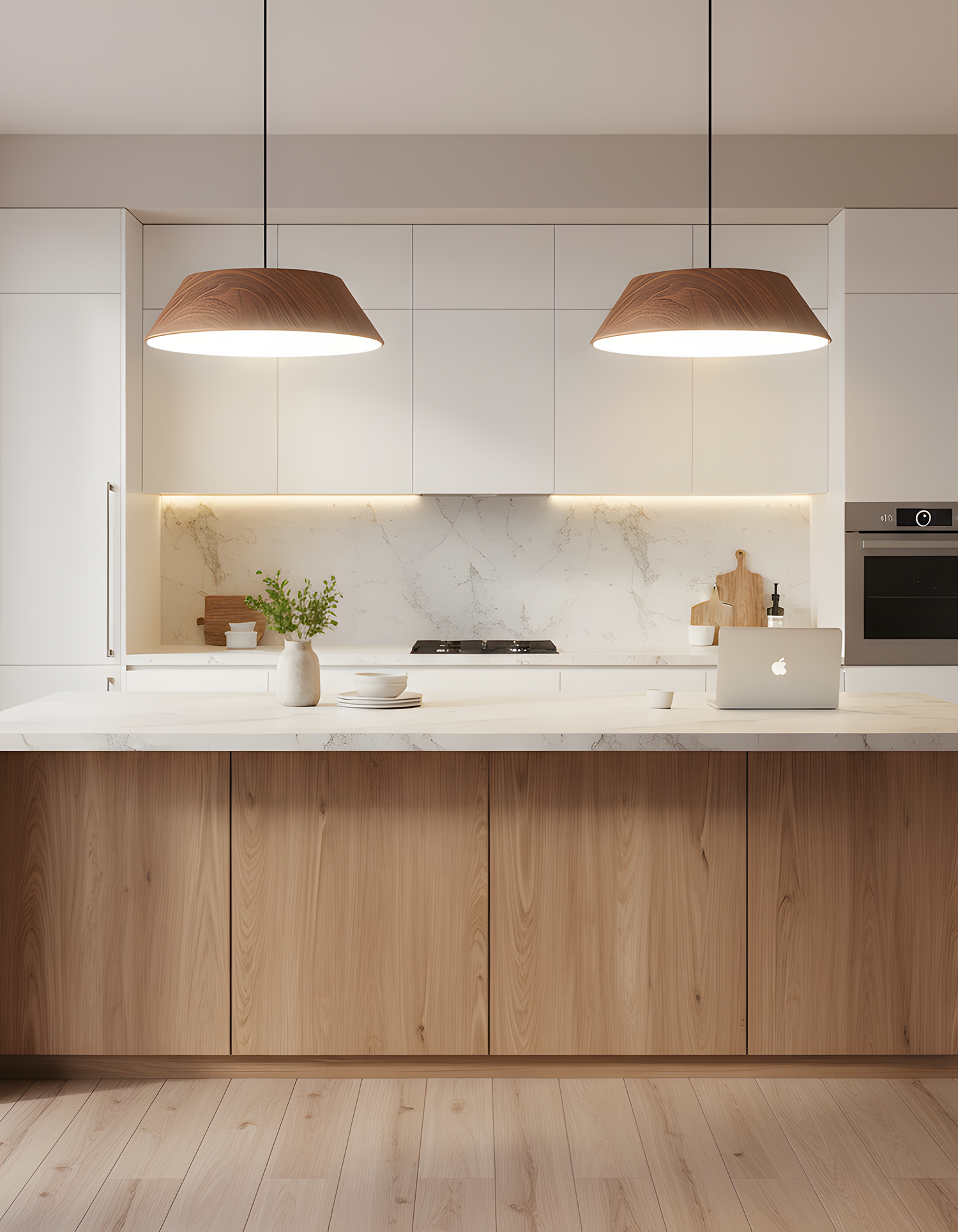 Wood Finish Dome Ceiling Light | Ormexis