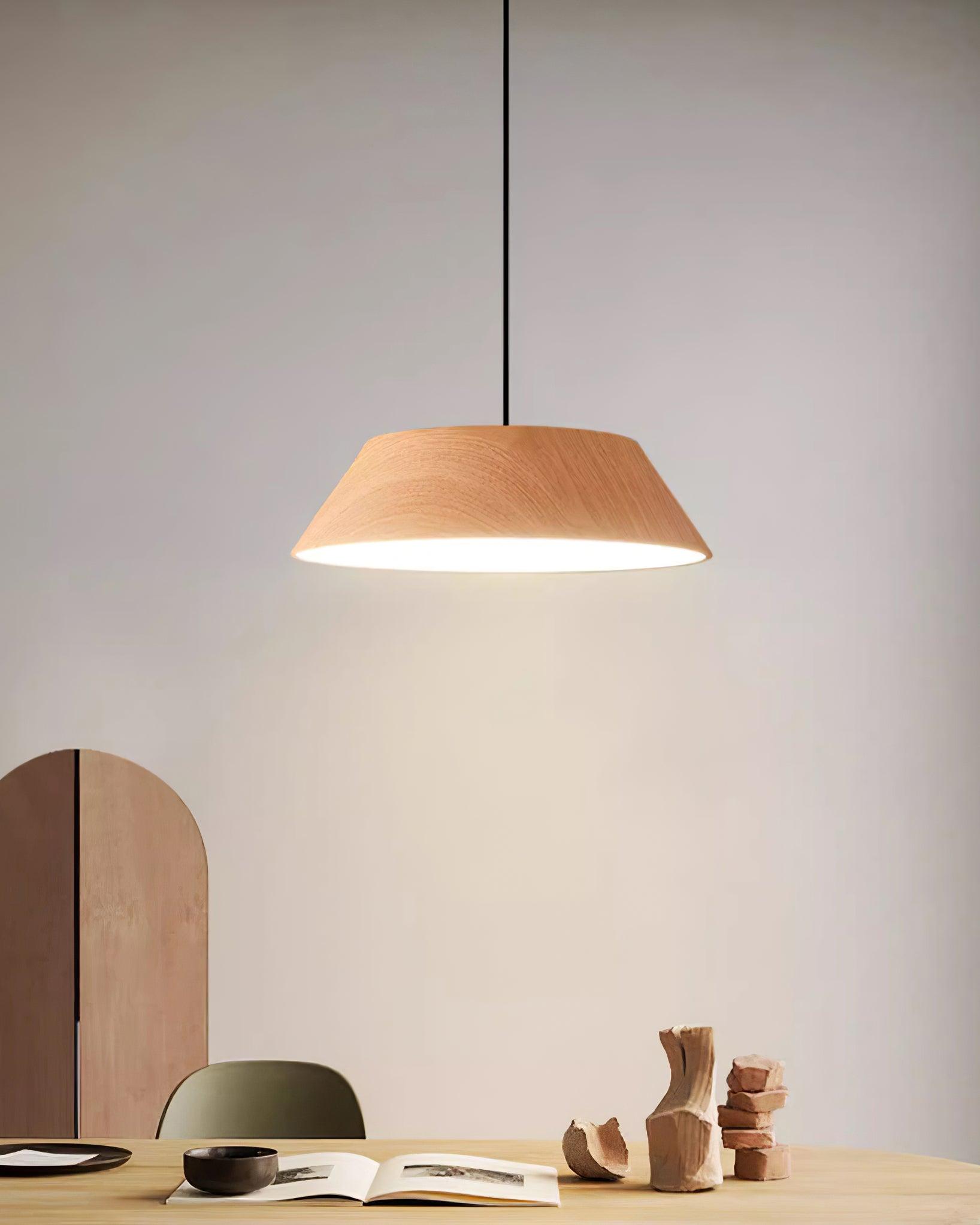 Wood Finish Dome Ceiling Light | Ormexis