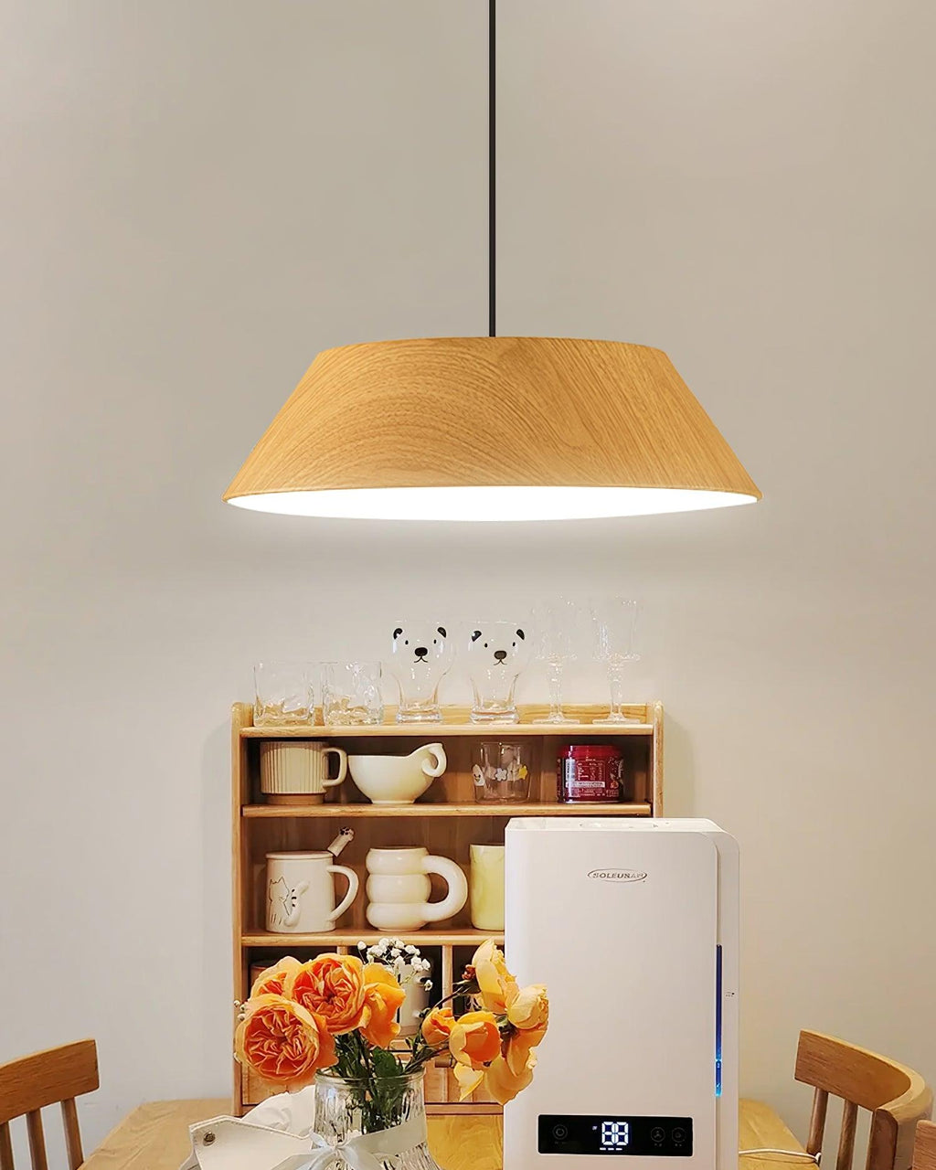 Wood Finish Dome Ceiling Light | Ormexis