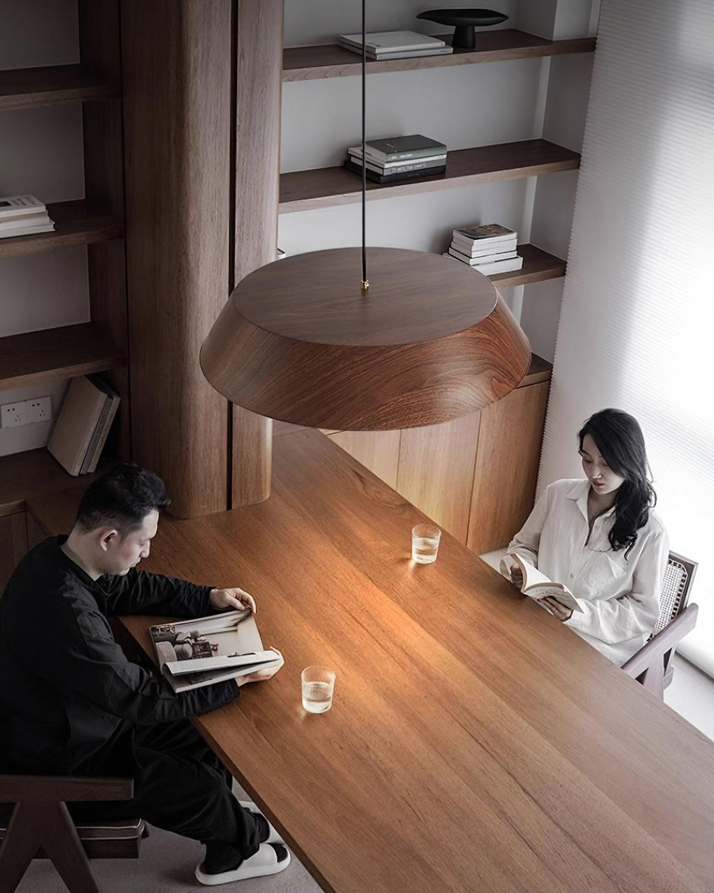 Wood Finish Dome Ceiling Light | Ormexis