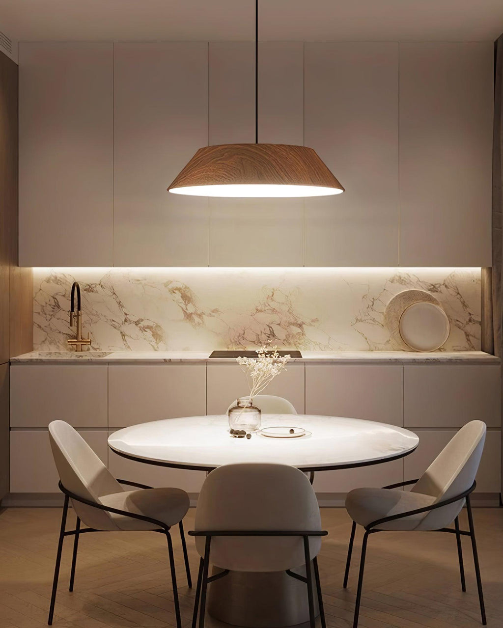 Wood Finish Dome Ceiling Light | Ormexis