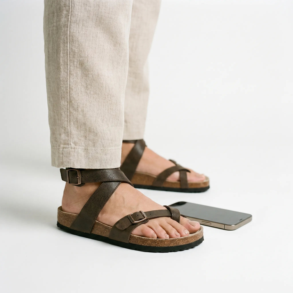 Flat Ankle Strap Sandals -  Daily City Walks - Ormexis