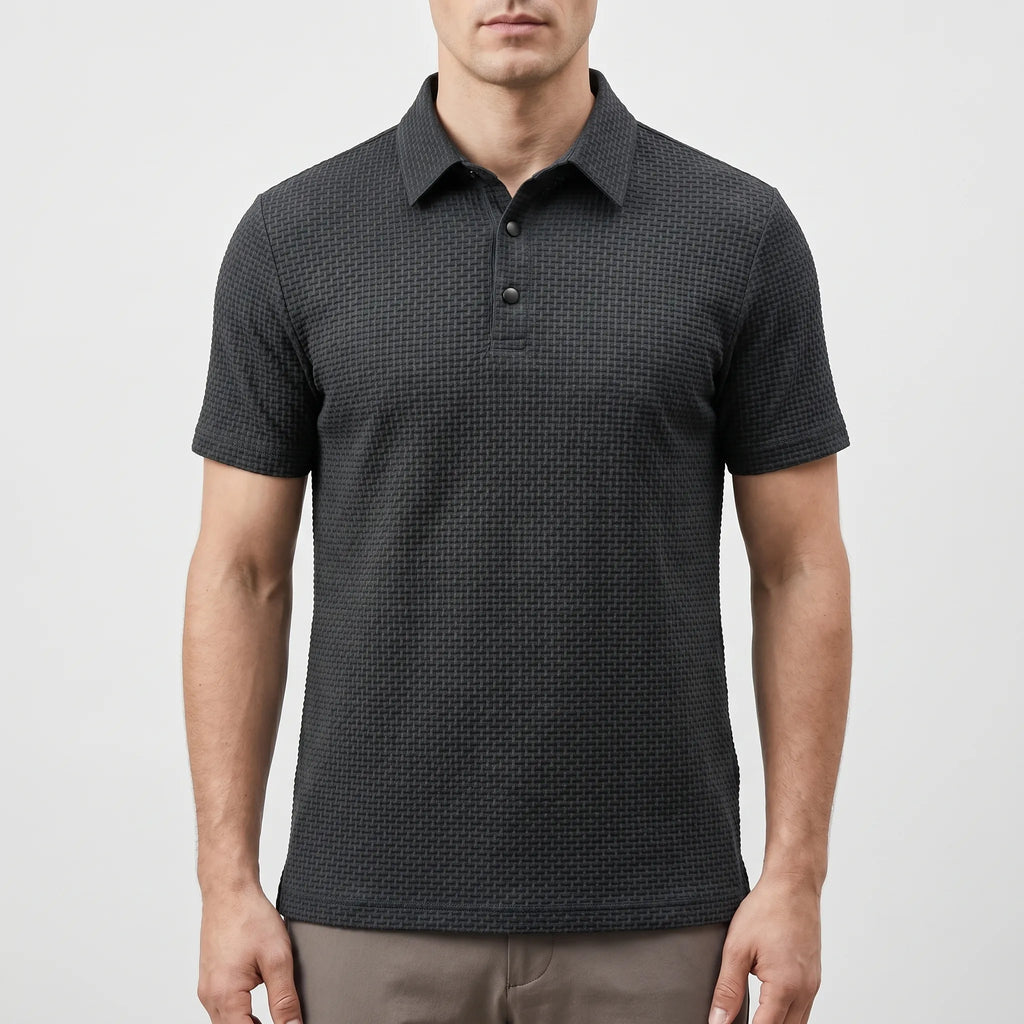 Textured Knit Polo Shirt -  Smart Casual Dressing - Ormexis