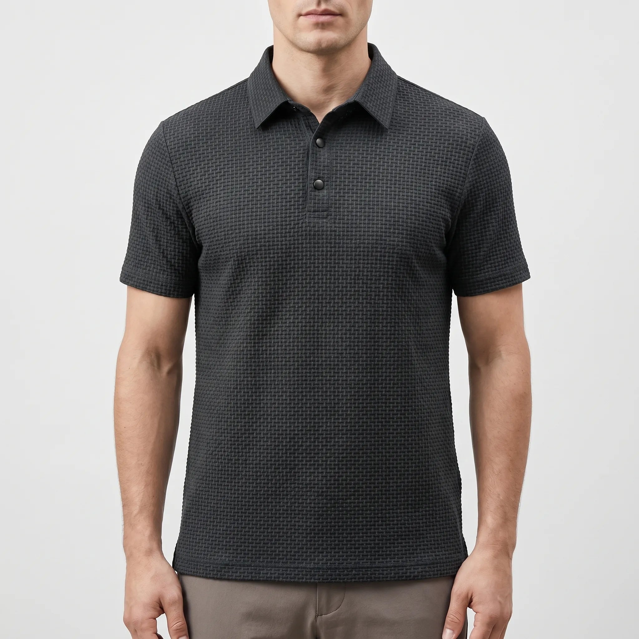 Textured Knit Polo Shirt -  Smart Casual Dressing - Ormexis