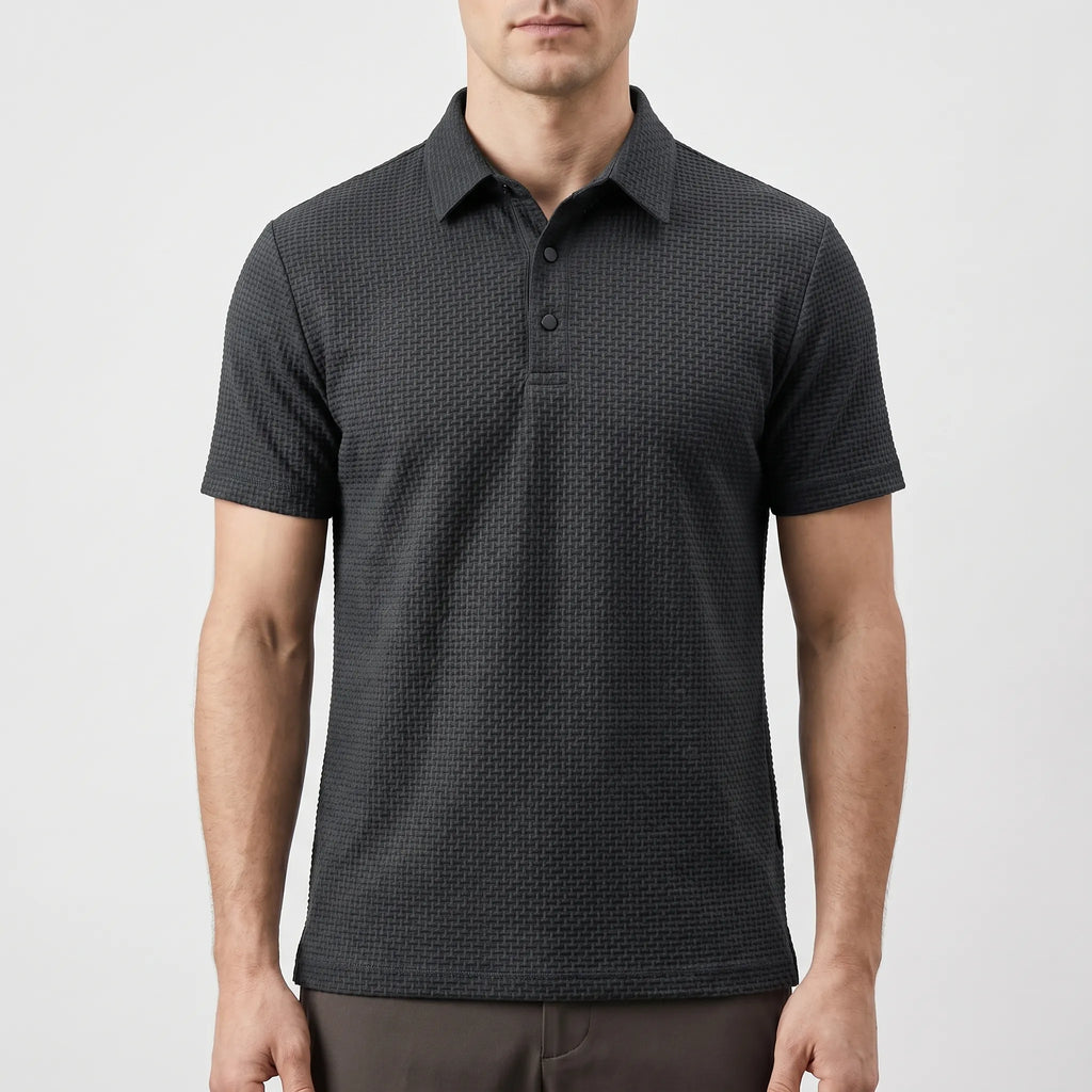 Textured Knit Polo Shirt -  Smart Casual Dressing - Ormexis