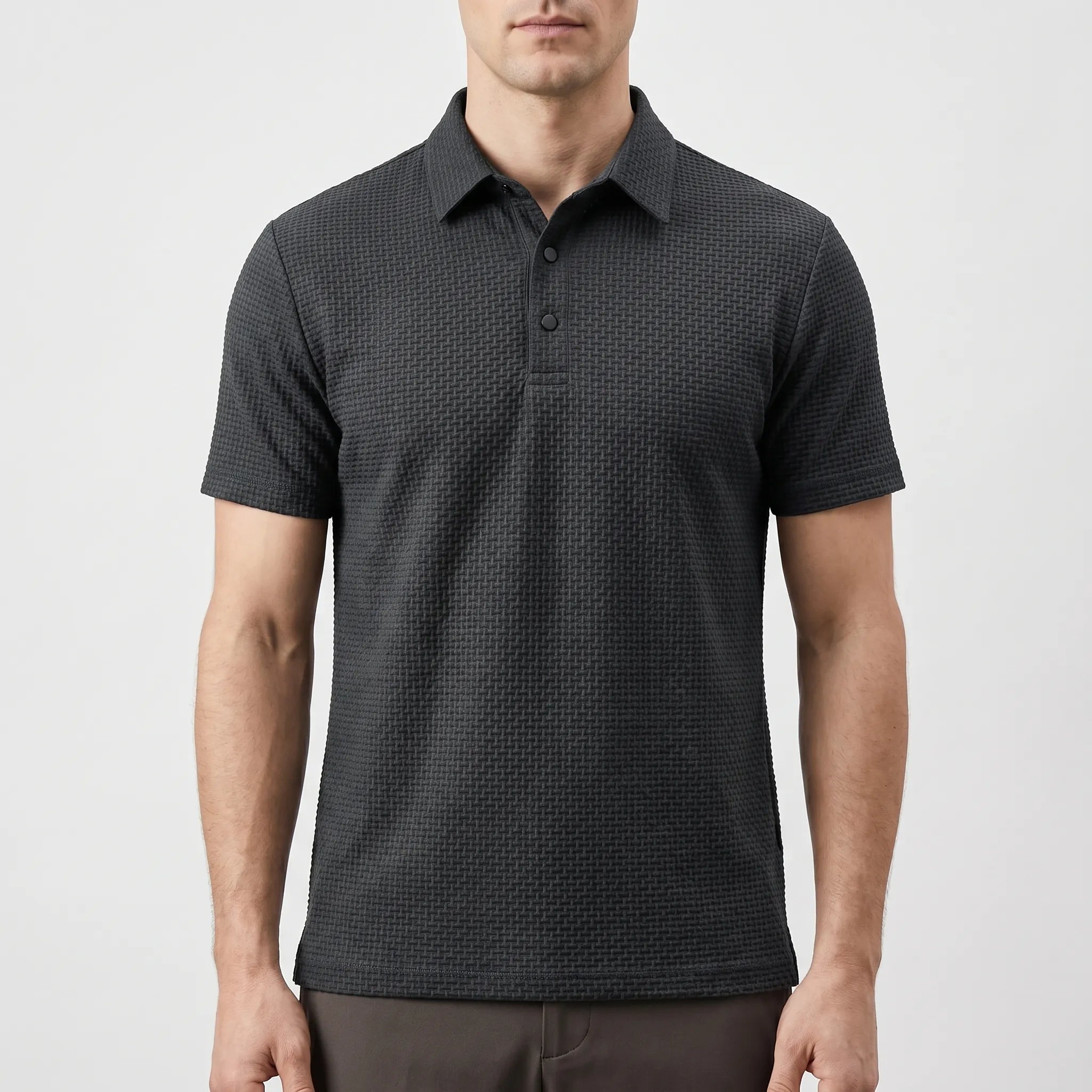 Textured Knit Polo Shirt -  Smart Casual Dressing - Ormexis