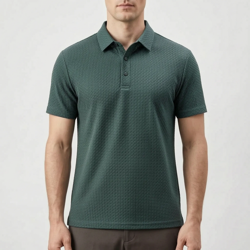 Textured Knit Polo Shirt -  Smart Casual Dressing - Ormexis