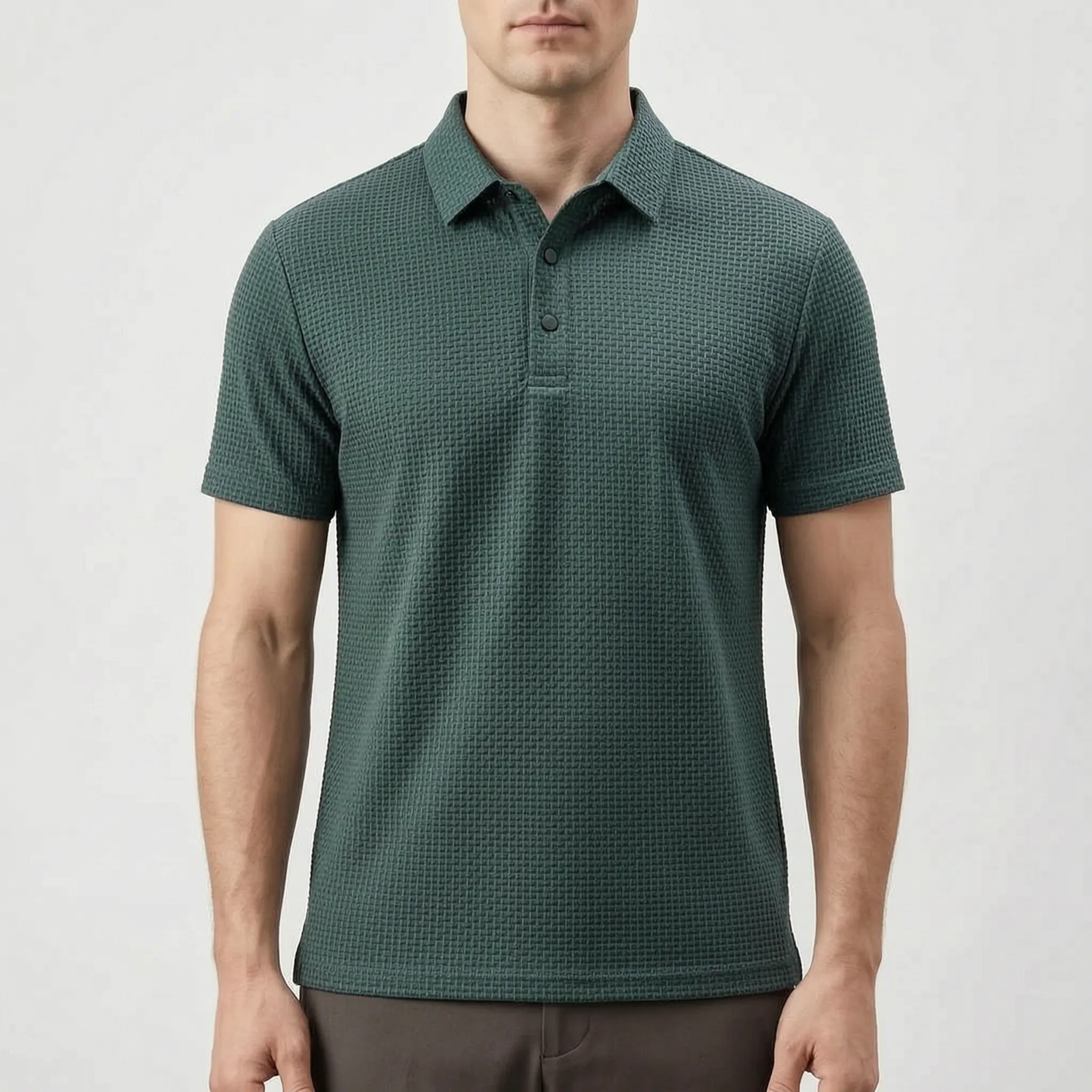 Textured Knit Polo Shirt -  Smart Casual Dressing - Ormexis