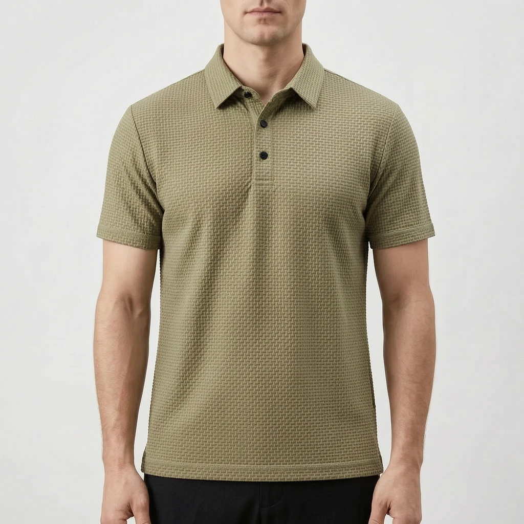 Textured Knit Polo Shirt -  Smart Casual Dressing - Ormexis