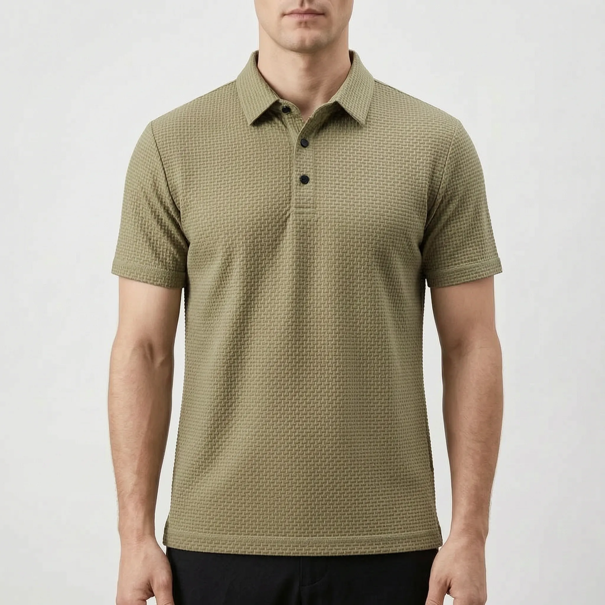 Textured Knit Polo Shirt -  Smart Casual Dressing - Ormexis