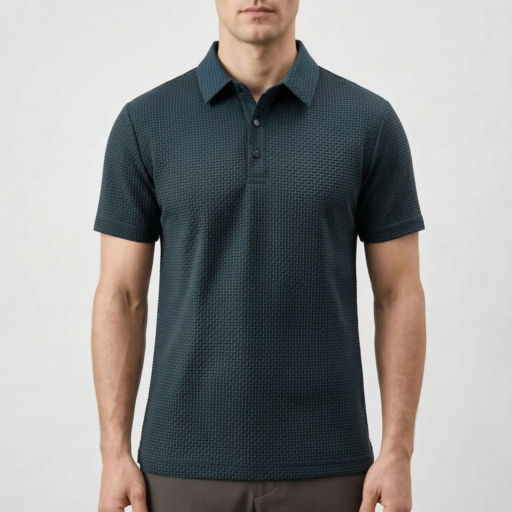 Textured Knit Polo Shirt -  Smart Casual Dressing - Ormexis