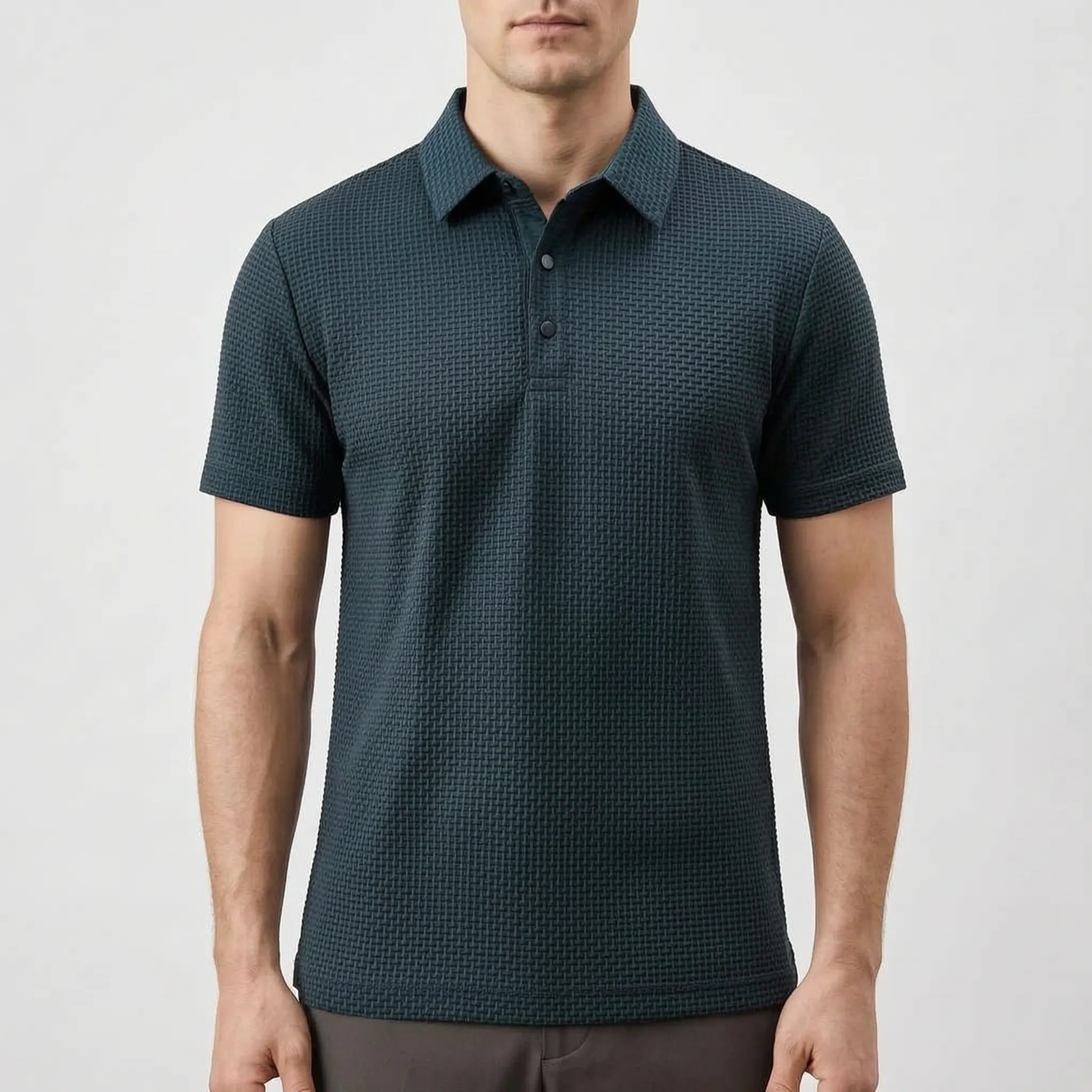 Textured Knit Polo Shirt -  Smart Casual Dressing - Ormexis