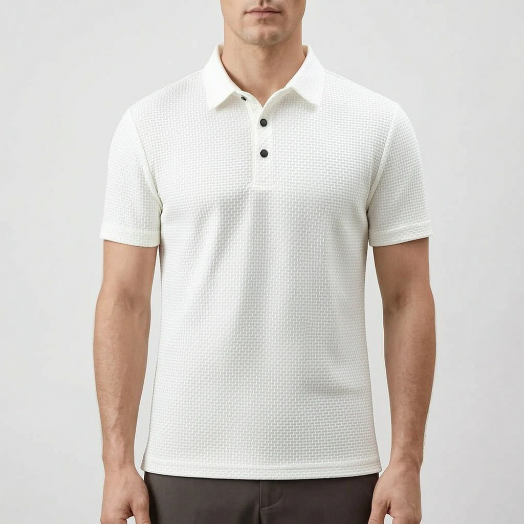 Textured Knit Polo Shirt -  Smart Casual Dressing - Ormexis