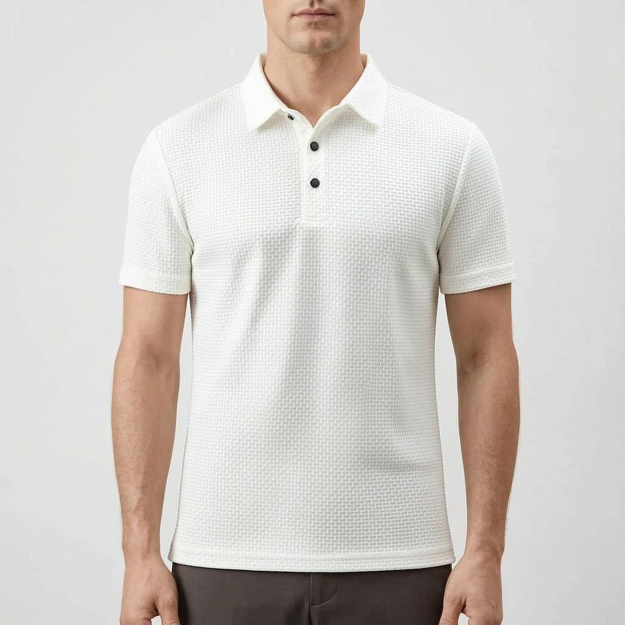 Textured Knit Polo Shirt -  Smart Casual Dressing - Ormexis