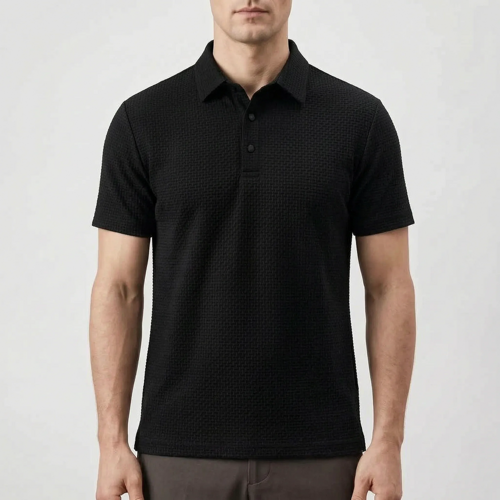 Textured Knit Polo Shirt -  Smart Casual Dressing - Ormexis