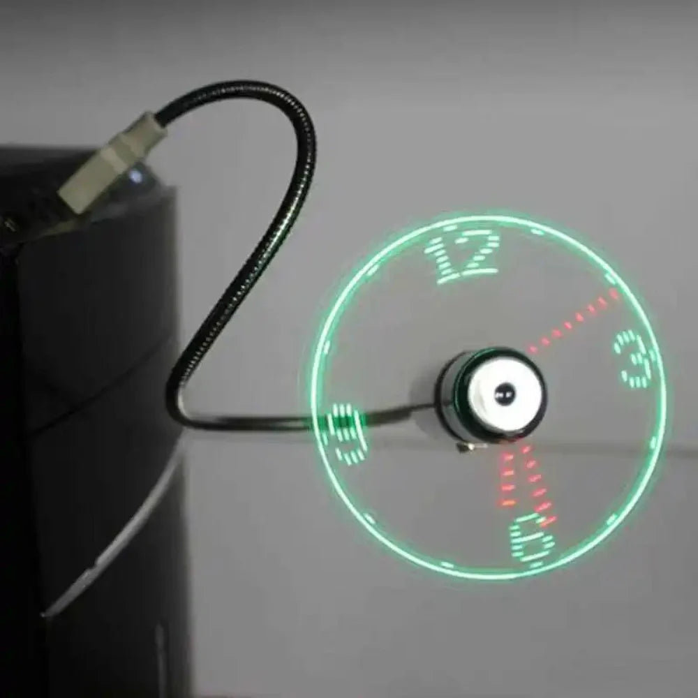 TimeGlow USB給電クロックファン LEDディスプレイ付き＆風量調節可能