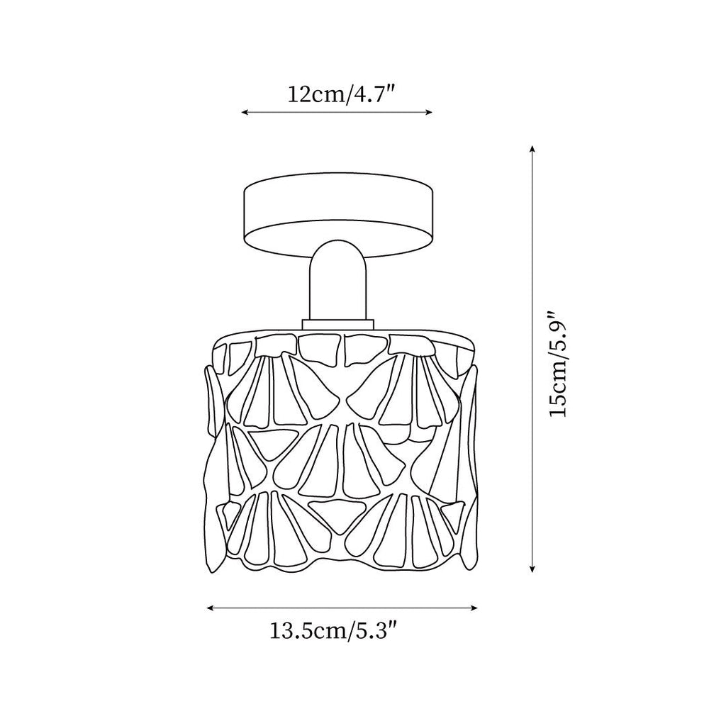 Vintage Mosaic Glass Flush Mount | Ormexis