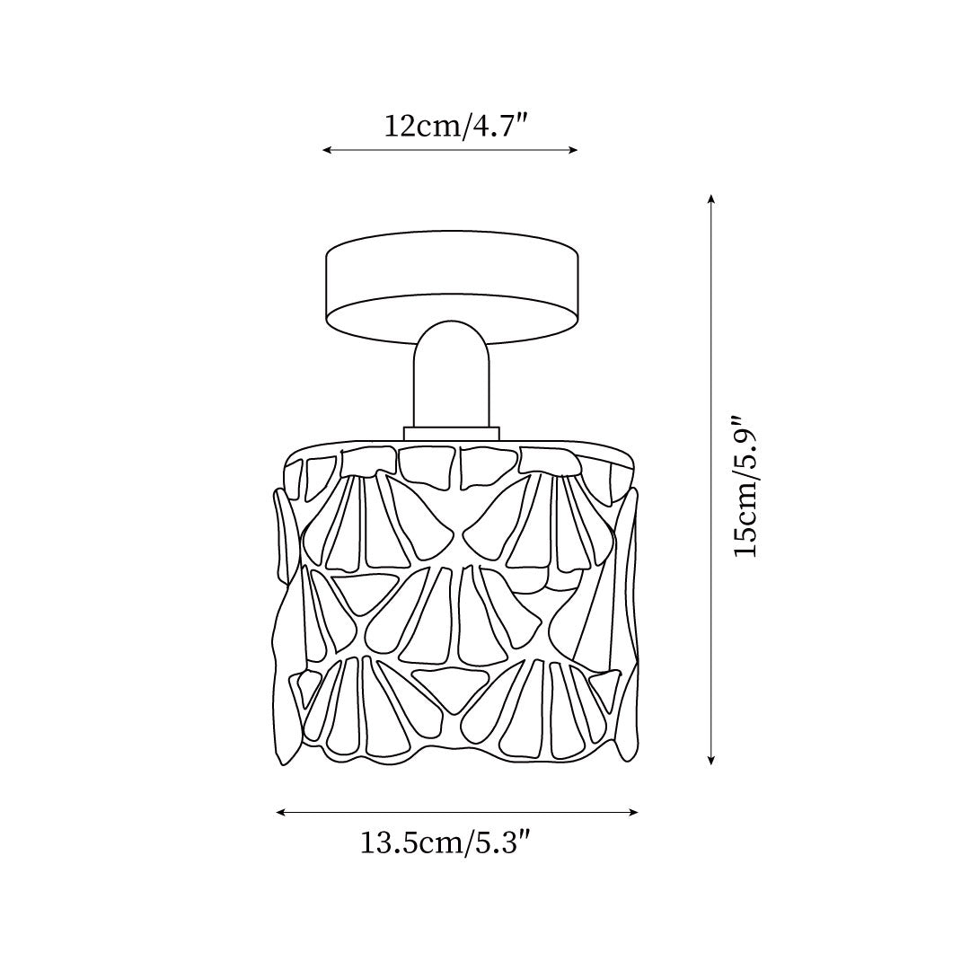 Vintage Mosaic Glass Flush Mount | Ormexis