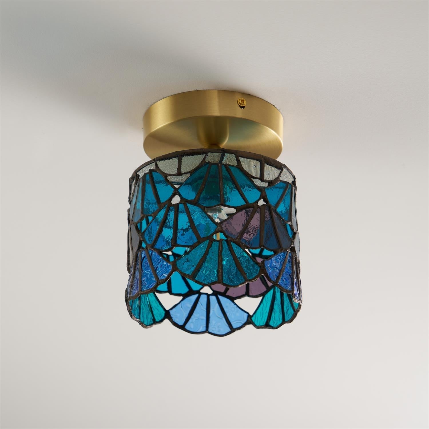 Vintage Mosaic Glass Flush Mount | Ormexis
