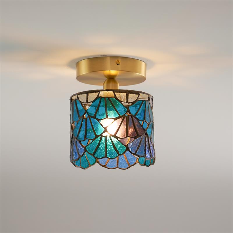 Vintage Mosaic Glass Flush Mount | Ormexis