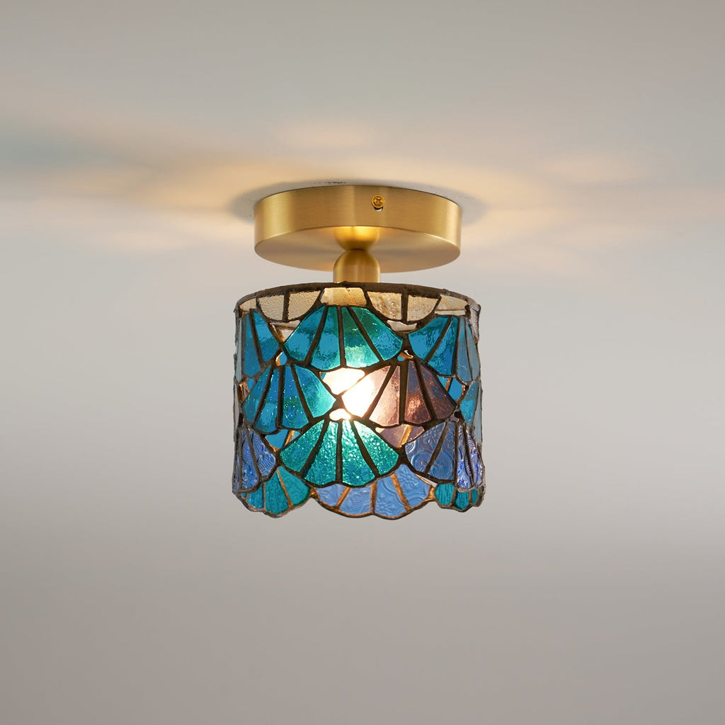Vintage Mosaic Glass Flush Mount | Ormexis