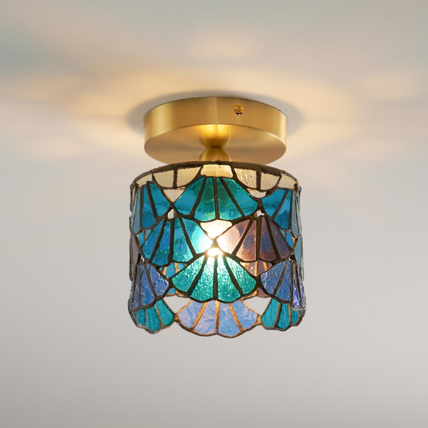 Vintage Mosaic Glass Flush Mount | Ormexis