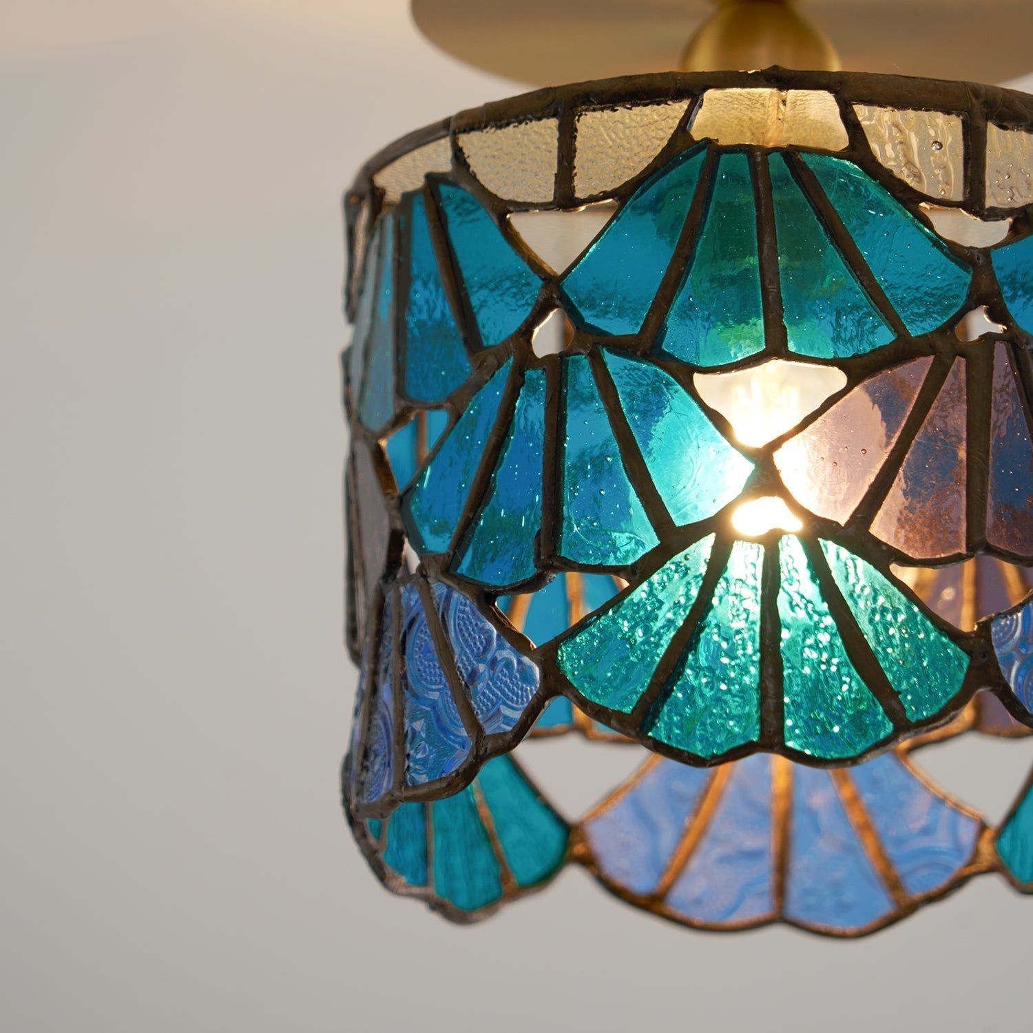 Vintage Mosaic Glass Flush Mount | Ormexis