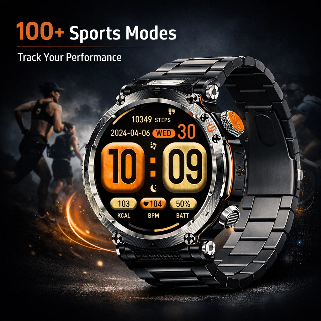 TitanCore-serien robust GPS-smartwatch med sundhedsovervågning til udendørs eventyr
