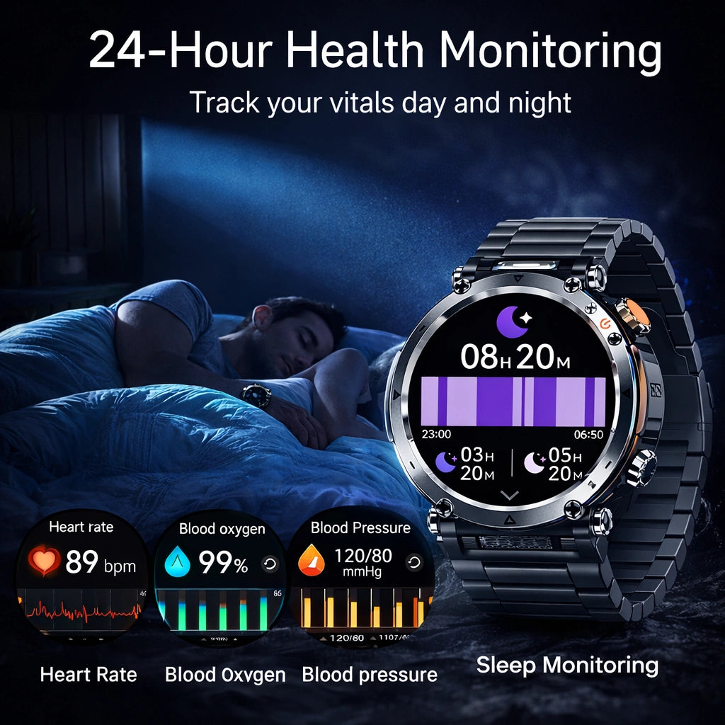 TitanCore-serien robust GPS-smartwatch med sundhedsovervågning til udendørs eventyr