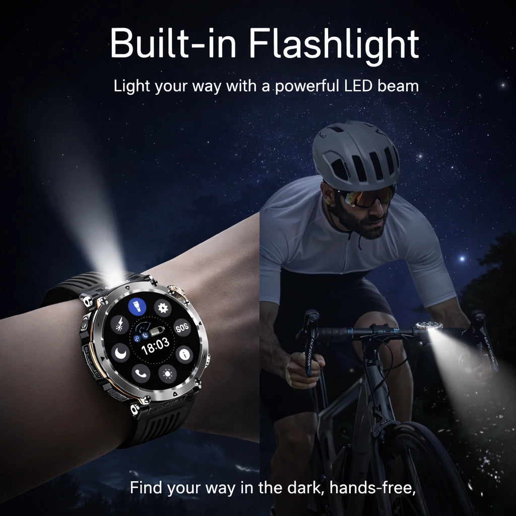 TitanCore-serien robust GPS-smartwatch med sundhedsovervågning til udendørs eventyr
