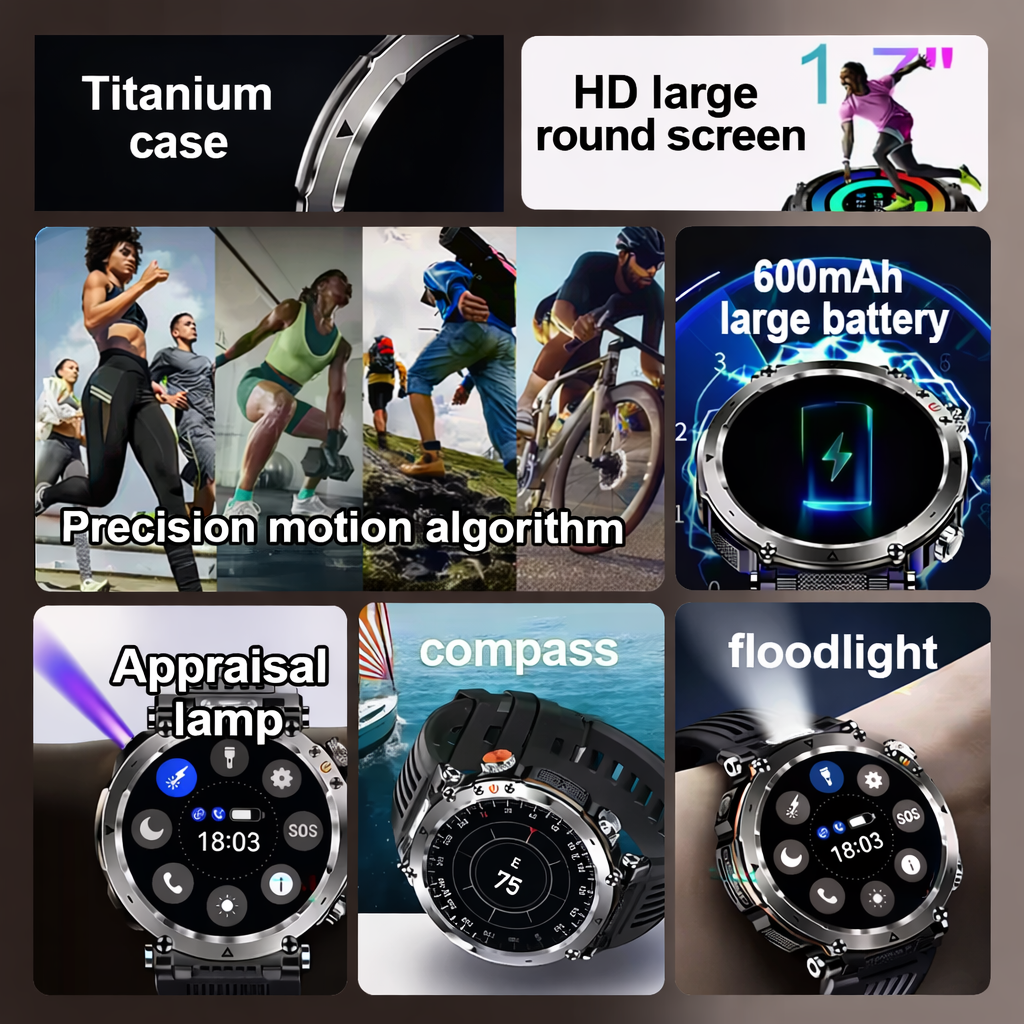 TitanCore-serien robust GPS-smartwatch med sundhedsovervågning til udendørs eventyr