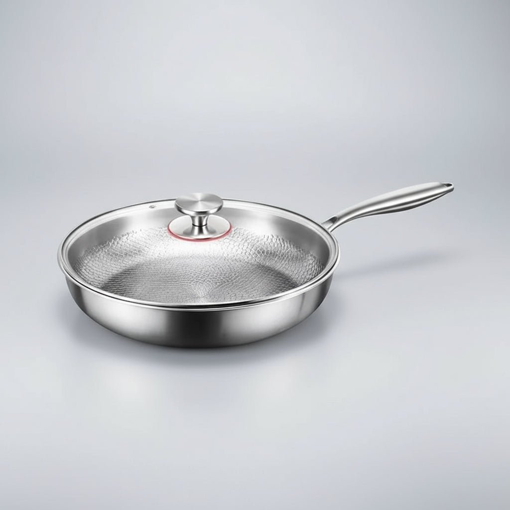 Titanium kjøkkenpanne non-stick hamret stekepanne induksjonskompatibel